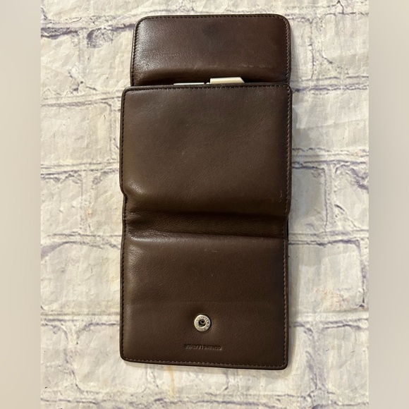 GENUINE LEATHER CHOCOLATE BROWN WALLET KISS LOCK COIN POCKET & BILL POCKET - Picture 5 of 7